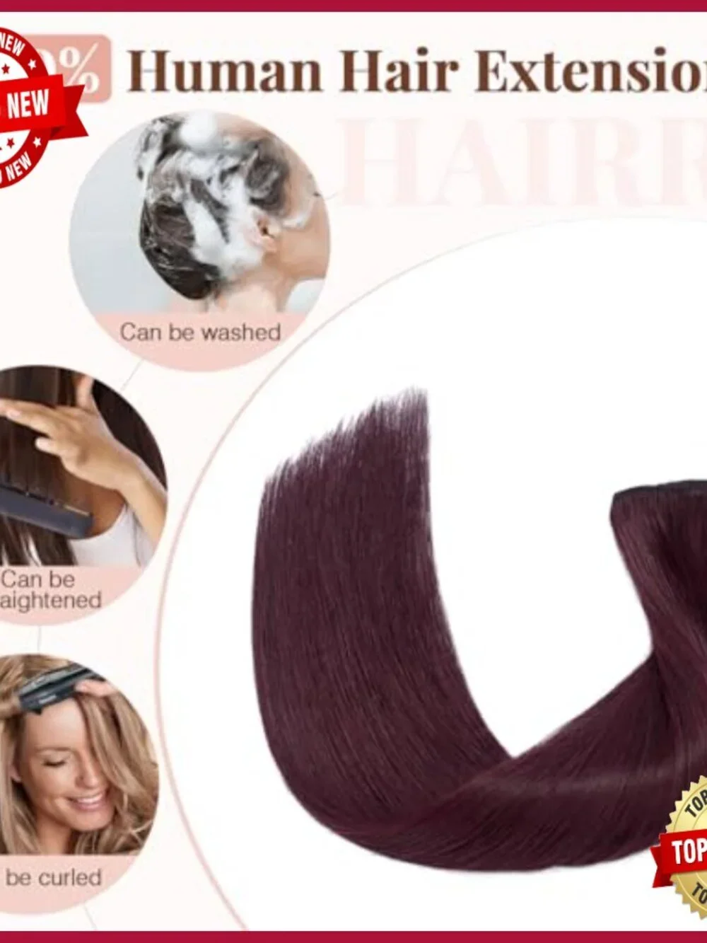 18 Inch Clip In Human Hair Extensions 8 Piece Set 70g Straight